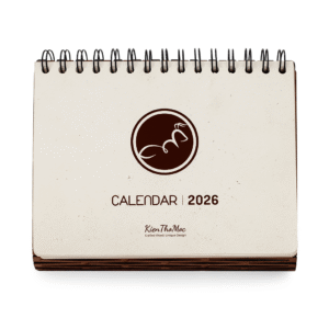 LỊCH GỖ FORM NGANG B6 2026