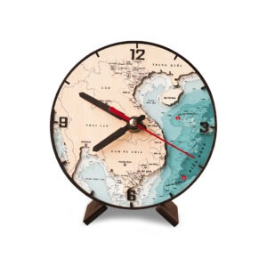 ĐỒNG HỒ GỖ ĐỂ BÀN 3D VIỆT NAM -  34 TỈNH THÀNH