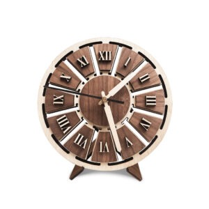 ĐỒNG HỒ ĐỂ BÀN THUẦN GỖ 12 SỐ LA MÃ CÁCH ĐIỆU | WALNUT