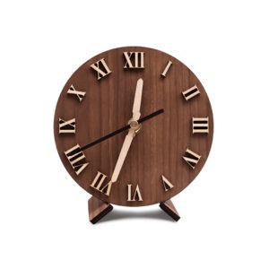 ĐỒNG HỒ ĐỂ BÀN BASIC 12 SỐ LA MÃ KHÔNG VIỀN | WALNUT