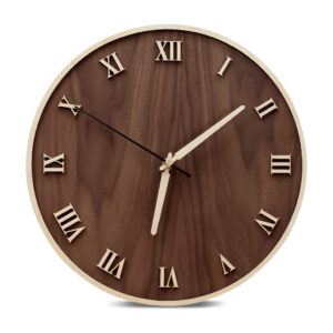 ĐỒNG HỒ BASIC 12 SỐ LA MÃ CÓ VIỀN | WALNUT