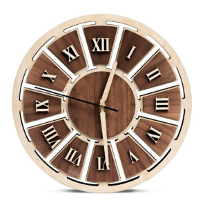 ĐỒNG HỒ THUẦN GỖ 12 SỐ LA MÃ CÁCH ĐIỆU | WALNUT
