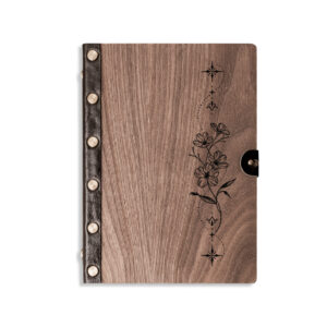 SỔ TAY GỖ WALNUT KẾT HỢP VỚI DA | HỌA TIẾT CÁCH ĐIỆU