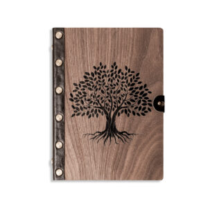 SỔ TAY GỖ WALNUT KẾT HỢP VỚI DA | CỔ THỤ