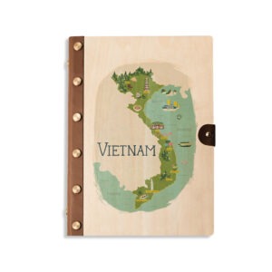 SỔ TAY GỖ MAPLE KẾT HỢP VỚI DA | DU LỊCH VIỆT NAM