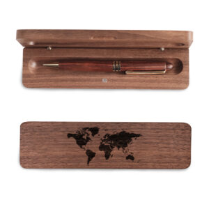 SET BÚT VÀ HỘP GỖ WALNUT | BẢN ĐỒ THẾ GIỚI