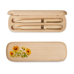 SET HỘP VÀ 2 BÚT GỖ MAPLE | HOA HƯỚNG DƯƠNG