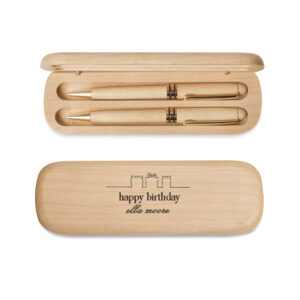 SET HỘP VÀ 2 BÚT GỖ MAPLE | HAPPY BIRTHDAY