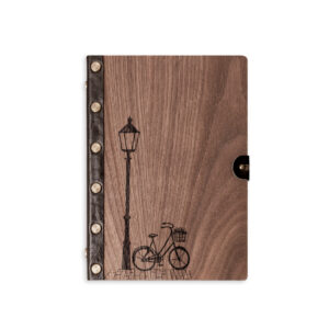 SỔ TAY GỖ WALNUT KẾT HỢP VỚI DA | XE ĐẠP