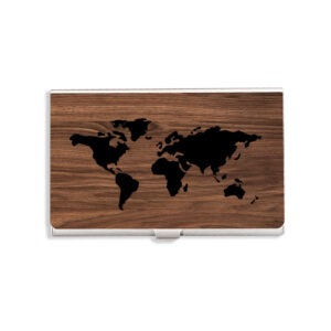 HỘP NAMECARD WALNUT | WORLD MAP